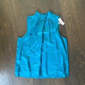 White House black market nwt blue sleeveless blouse